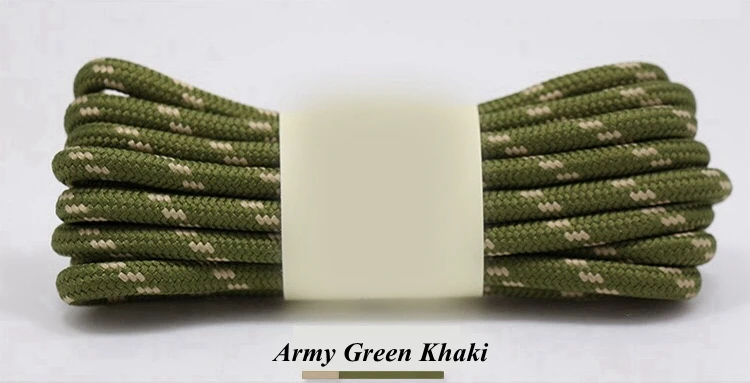 Army green khaki 1 пара 19 видов цветов круглые шнурки открытый Пеший Туризм спортивный обувных шнурках Детские кроссовки шнурки длина 100 120 140 160 см lacets корзины - Цвет: Army green khaki