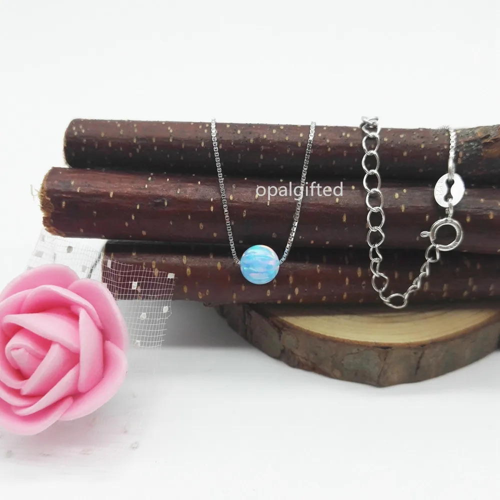 (1 шт./лот) Бесплатная доставка синтетический 6 мм Круглый бисер опал Серебро 925