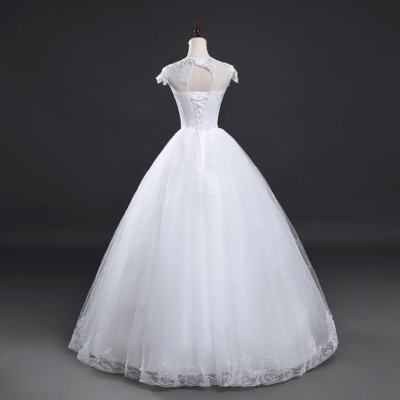 Fansmile Vestidos de Novias винтажное кружевное бальное свадебное платье с v-образным вырезом размера плюс свадебное платье FSM-012F