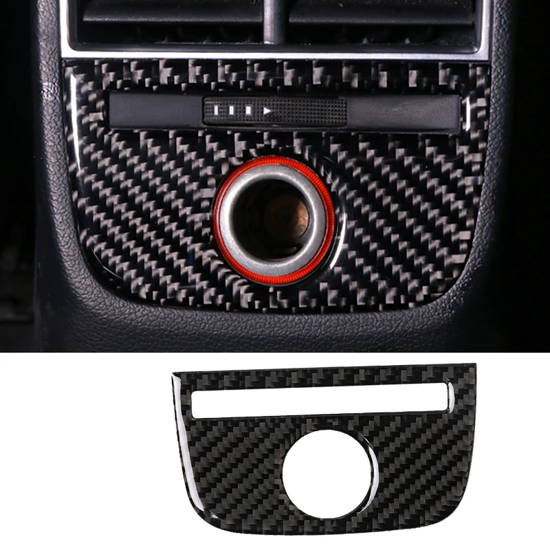

For Audi A3 S3 2014-2018 Real Carbon Fibre modified interior rear seat lighter panel decorative Car Accessories stickers