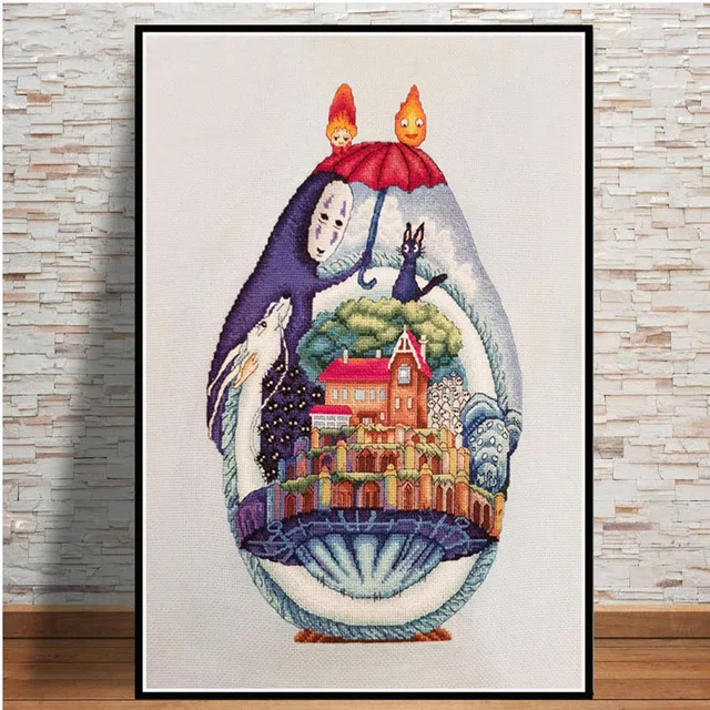 Домашний декор, настенный арт, холст, живопись, студия Ghibli, дань Японии, аниме, современные принты, картины, скандинавский плакат, гостиная, модульная - Цвет: BO xianru568-04