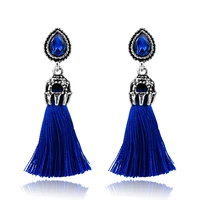 szelam water drop long earrings blue crystal tassel dangle earring for women brincos pendientes 2019 hot fashion ser160098