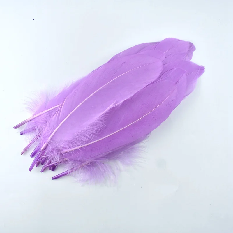 Light purple 15-20 см Высокое качество Белый гусиное перо для DIY красочное перо украшение Свадебные перья для рукоделия аксессуары Шлейфы - Цвет: Light purple