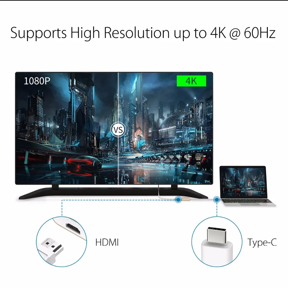 Адаптер-конвертер ORICO 4K @ 60 Гц HDMI-совместимый концентратор высокого разрешения