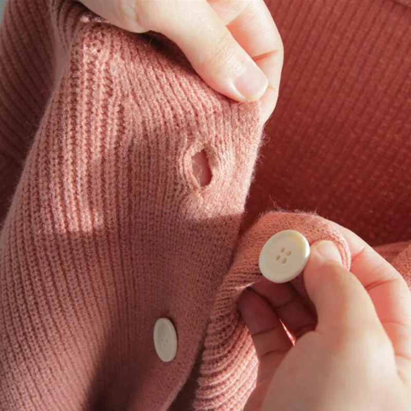 

SEDUTMO Autumn Oversize Sweater Women Cardigan Short Knitted Sweater Long Sleeve Casual V Neck Top ED814
