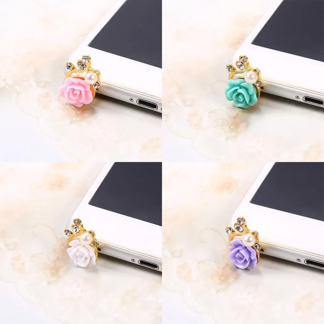 Фиолетовый телефон горный хрусталь розовый мобильный форма Джек цветок