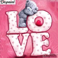 dispaint full squareround drill 5d diy diamond painting bear letter scenery 3d embroidery cross stitch 5d home decor a12349