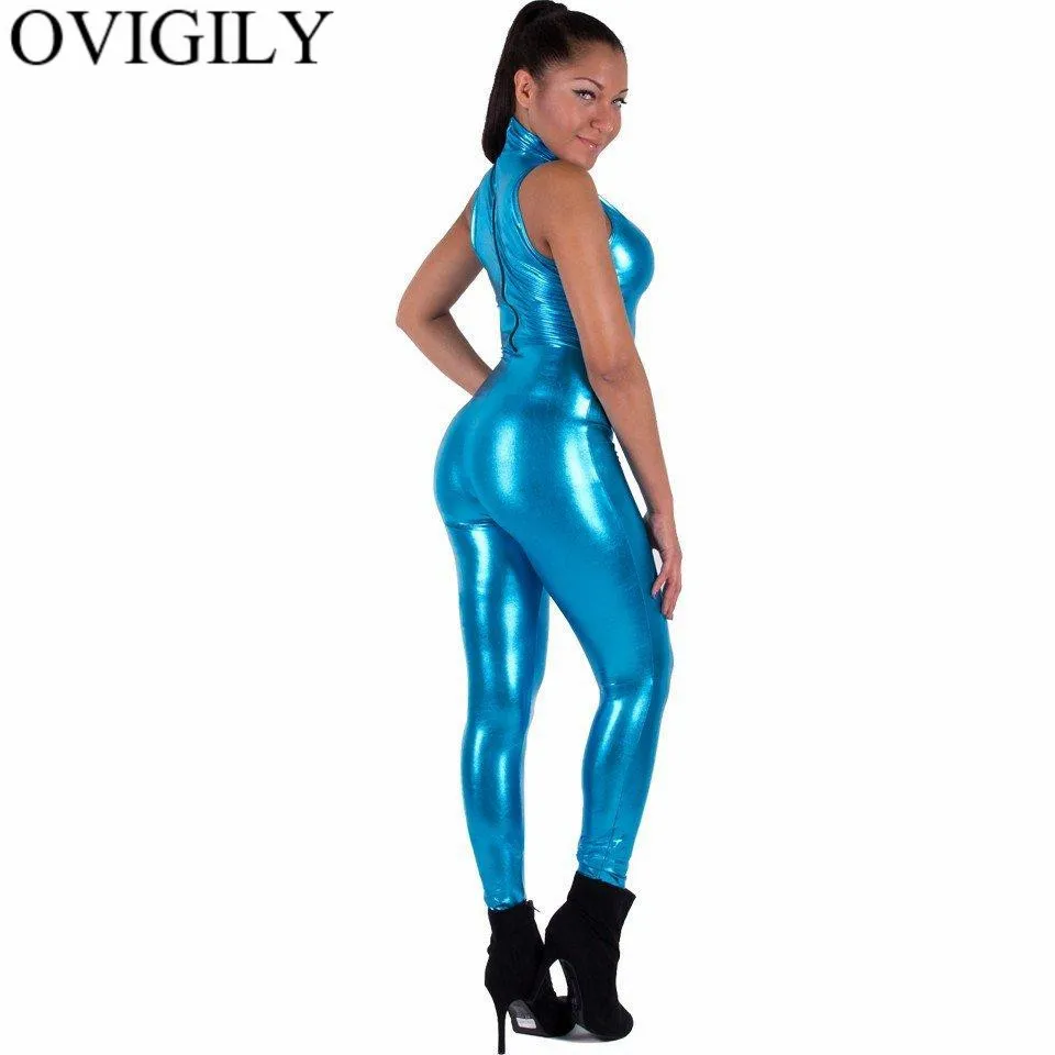 OVIGILY Черная Женская Блестящая водолазка без рукавов|Балет| |