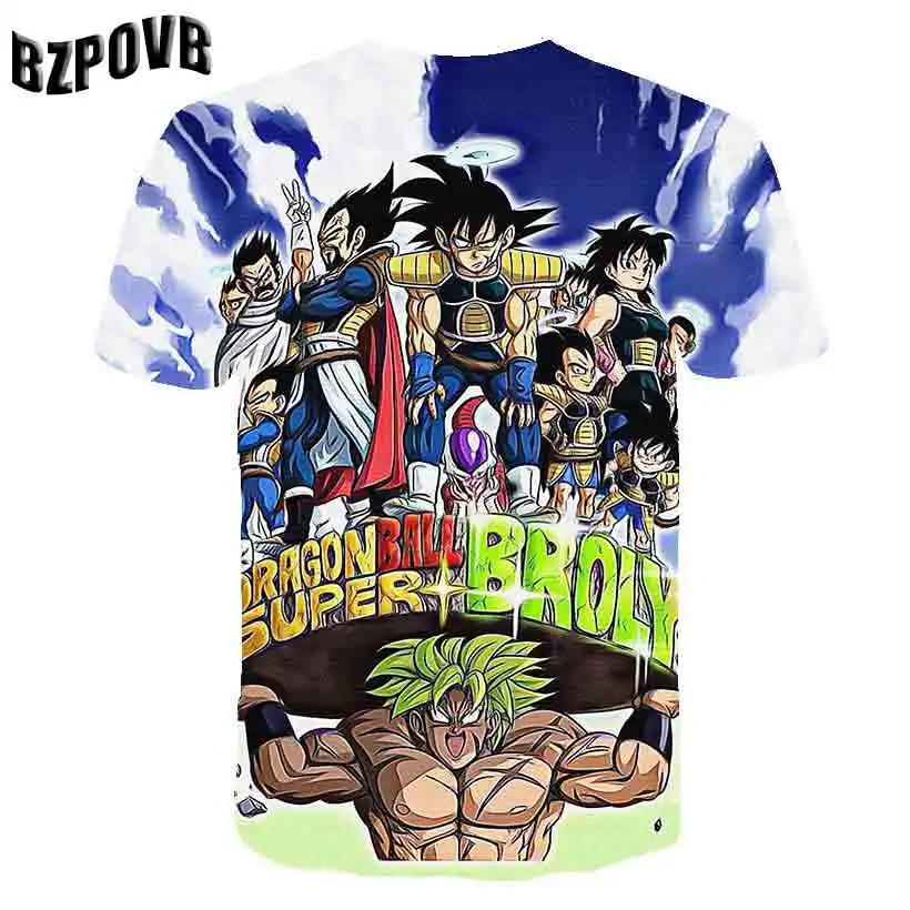2019 Новые футболки летние мужские с 3d принтом dragon ball футболка модные брендовые