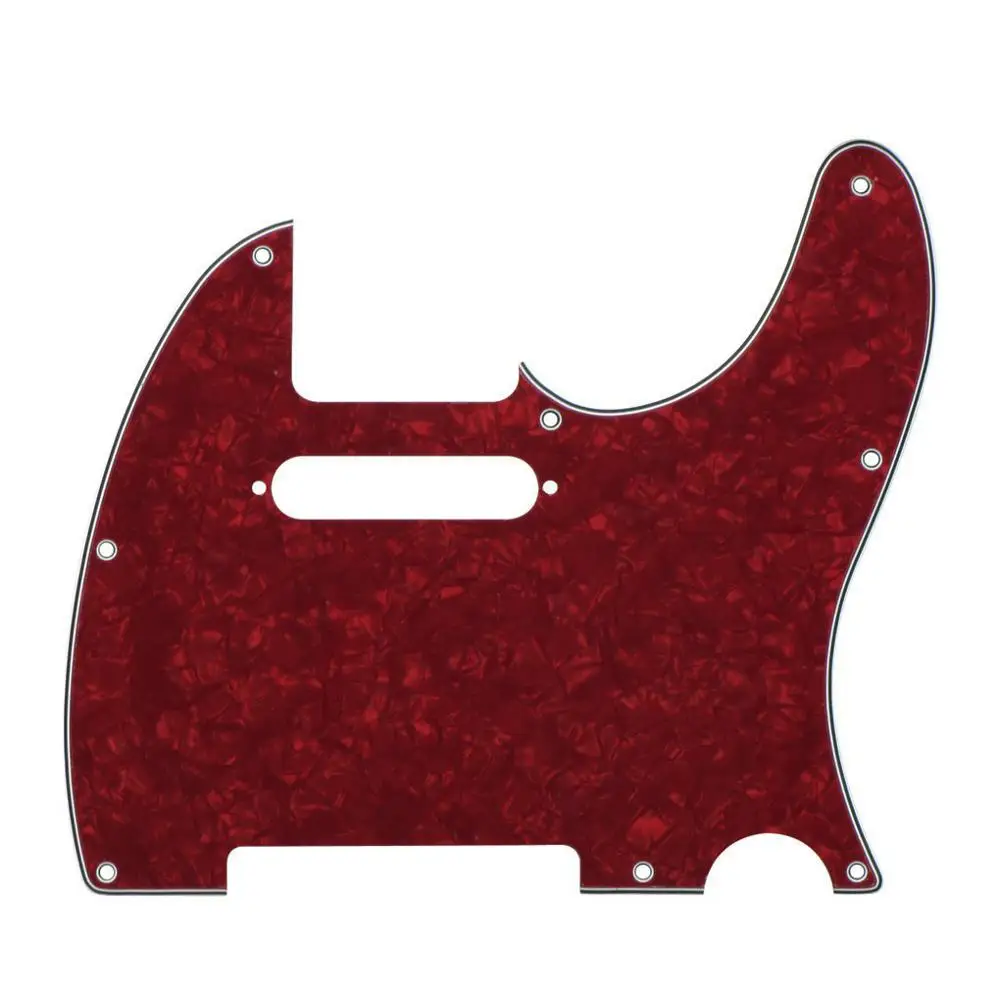 Red Pearl FLEOR 1 шт. электрогитара Tele Pickguard скретч пластина 8 отверстий w/звукосниматель с одинарной катушкой отверстие для США/Мексика Tele гитары аксессуары - Цвет: Red Pearl