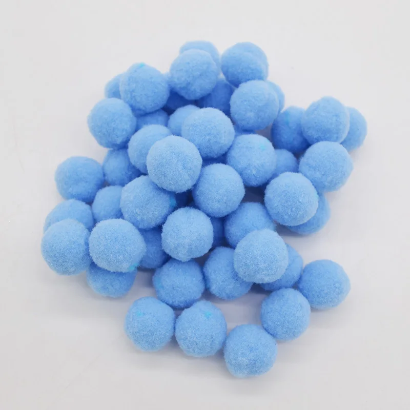 lake blue 50 шт./лот, 20 мм, разноцветный помпон из меха, плюшевый шар, сделай сам, мягкие помпоны для детей, игрушки для свадьбы, украшения дома, аксессуары - Цвет: lake blue