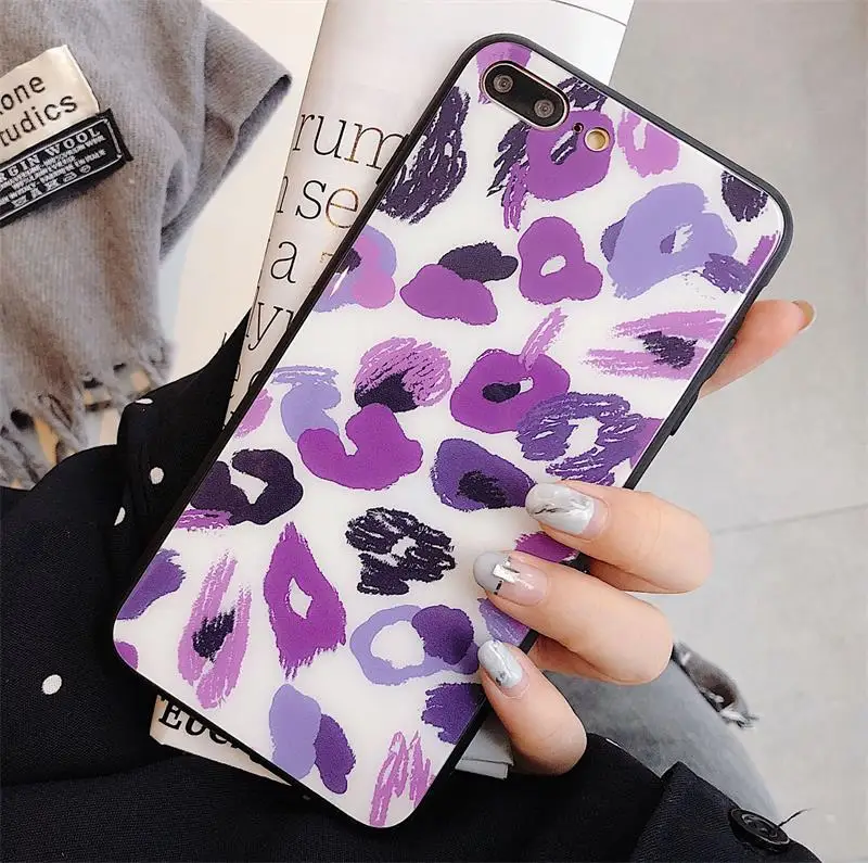 Роскошные стеклянные Чехлы JAMULAR с леопардовым принтом для телефонов iPhone XS MAX XR X 7 8