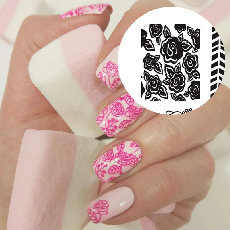 Пластины для штамповки ногтей пластины с цветочным узором трафаретные гвозди 30