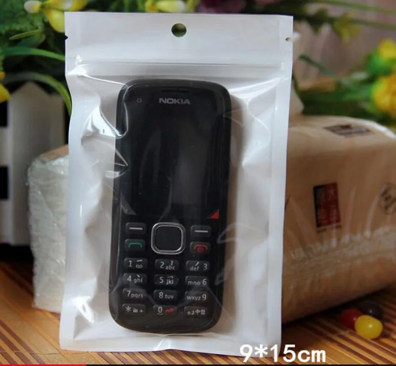 9 см * 15 белый/прозрачный саморегулирующийся пластиковый пакет для розничной