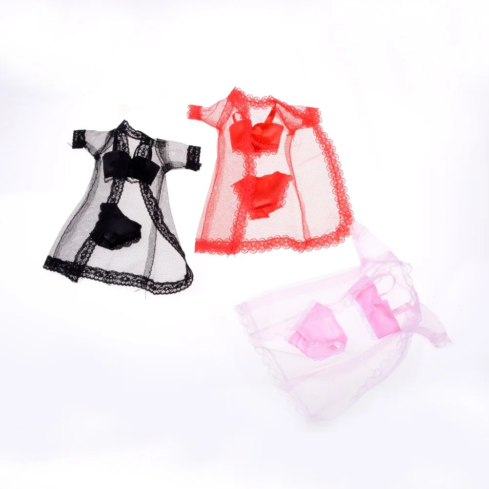 3 шт./компл. цветное сексуальное женское белье пижама ночное кружевное платье