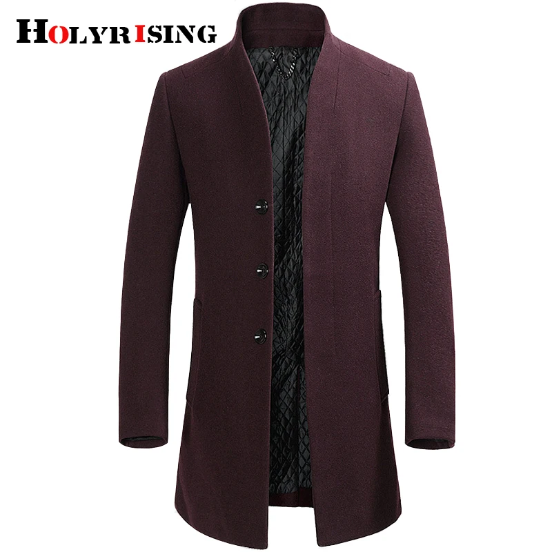 Holyrising мужские куртки и пальто шерстяные зимние casaco masculino 4 цвета кашемировое