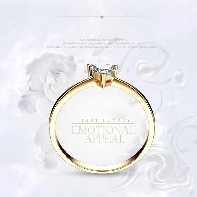 ANI 18 K желтое/розовое/белое золото(AU750) обручальное кольцо 0.2ct сертифицированное кольцо с натуральным бриллиантом для помолвки женщин
