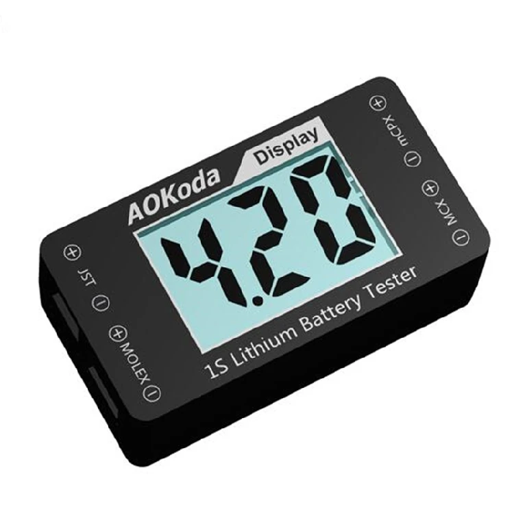 AOKoda AOK-041 1S тестер литиевой батареи индикатор для проверки для JST MOLEX mCPX MCX Разъем напряжение батареи