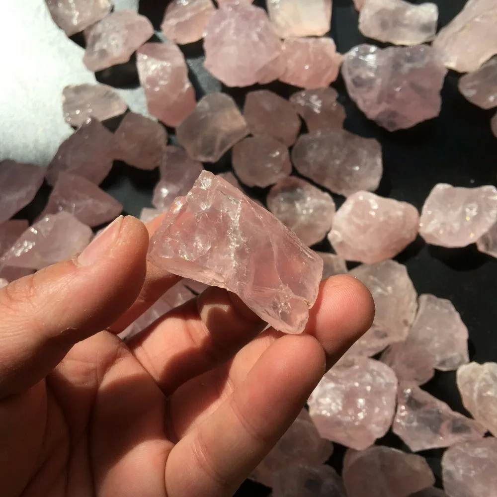 Cristal de cuarzo rosa Natural en bruto, 1000g, Lapidary rugoso Curaci&oacute;n-3