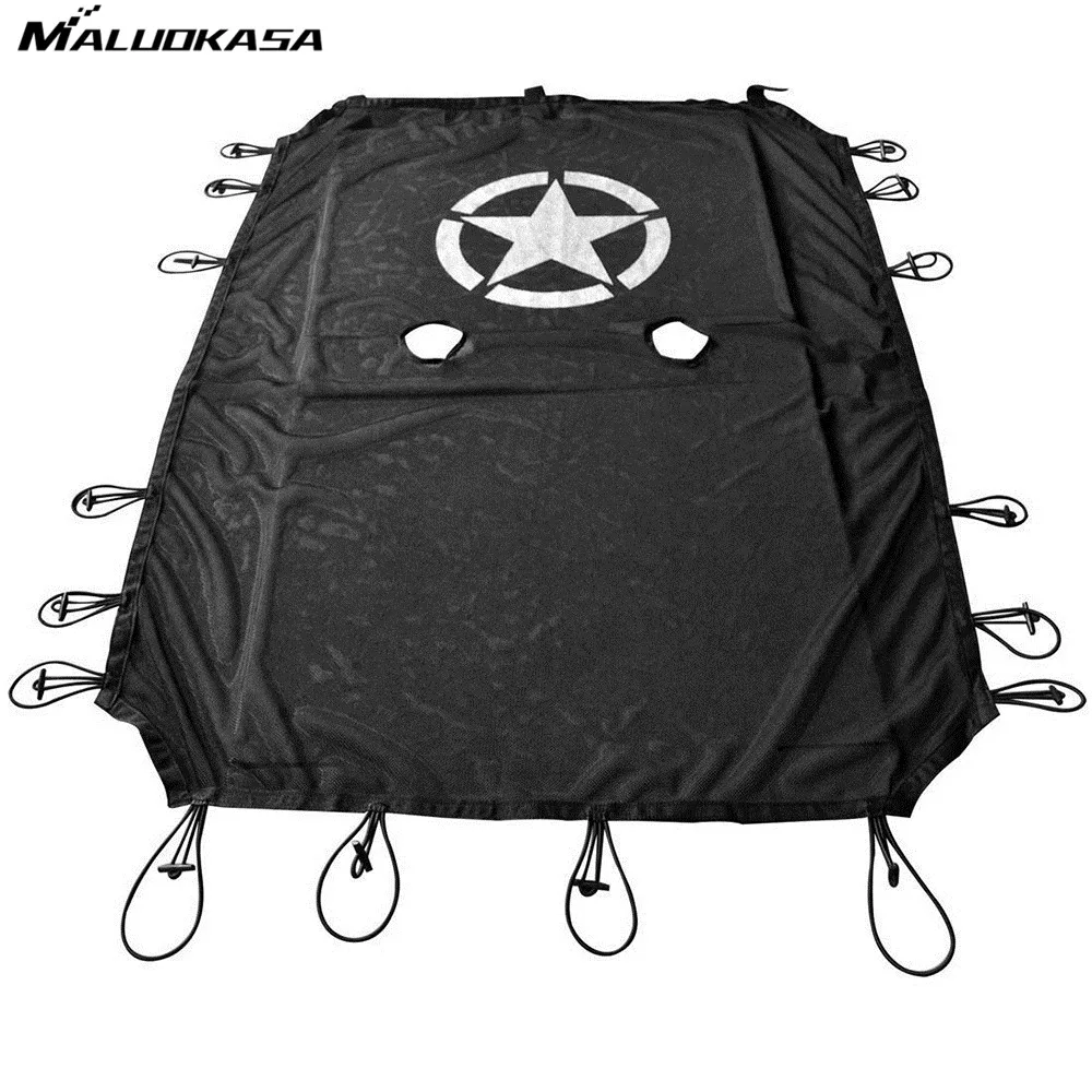 MALUOKASA For Jeep Wrangler JKU 4Doors Sun Shade Eclipse Top Cover Star Roof Mesh Star For Rubicon Sahara Sport Willys 2007