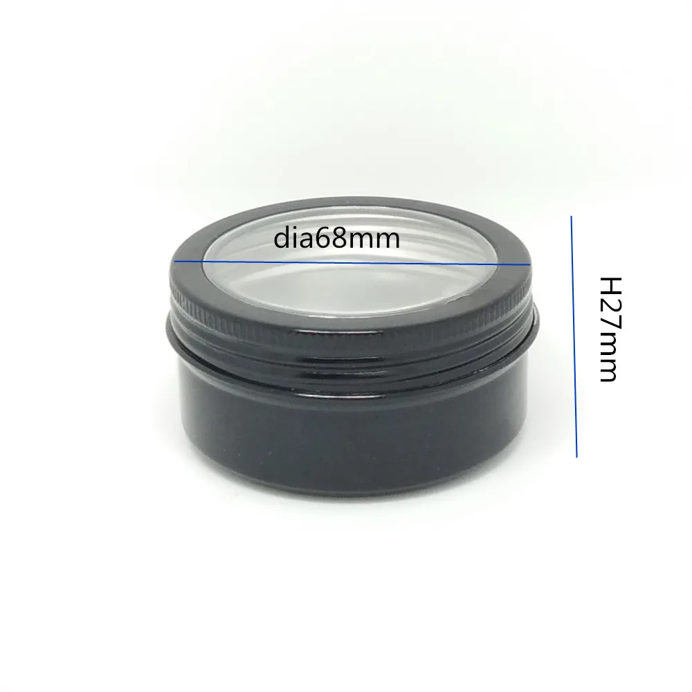100 шт. пустые черные многоразовые банки 60 г алюминиевые для кастрюль