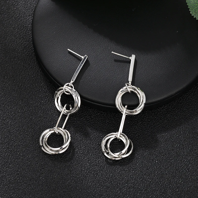 Женские серьги-подвески в Корейском стиле золотистые длинные серьги с