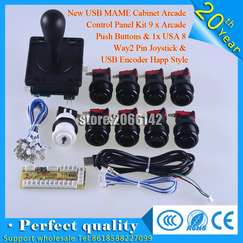 Новая аркадная панель управления с корпусом USB MAME 9 Кнопок и 1x Американский 8