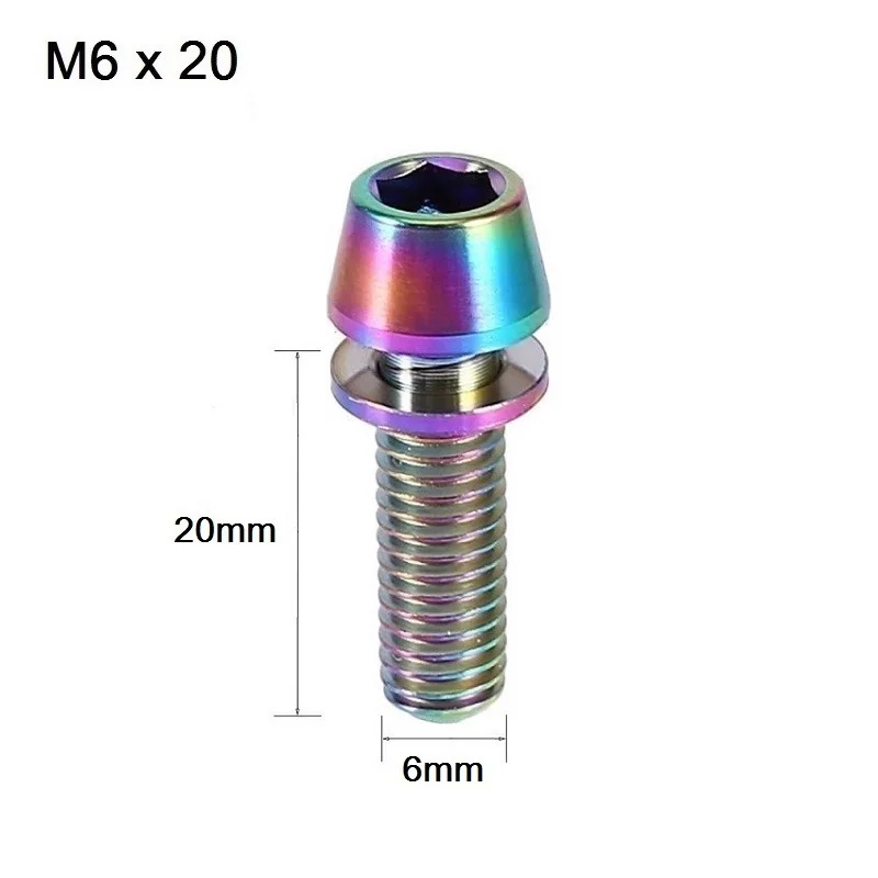 M6x16 18 20 мм велосипед из титанового сплава тормозной болт зауженные титановый носовой винт для горного велосипеда тормоза стволовых фиксированной болт