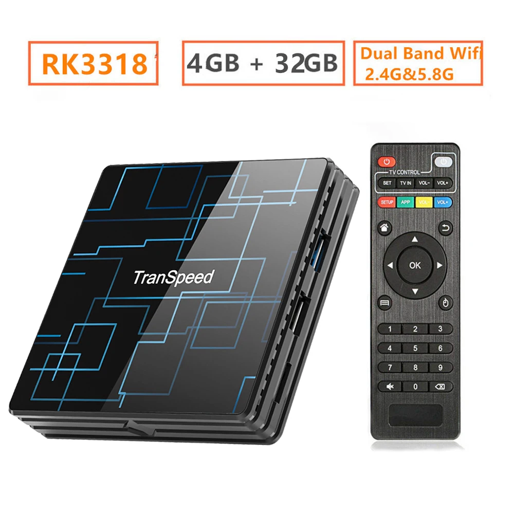 4G 32G TV BOX Android 9,0 ТВ приставка Google голосовой помощник RK3318 4K 3D Ultra 4G 64G Wifi Bluetooth Play Store Бесплатные приложения телеприставка - Цвет: 4G 32G TV BOX