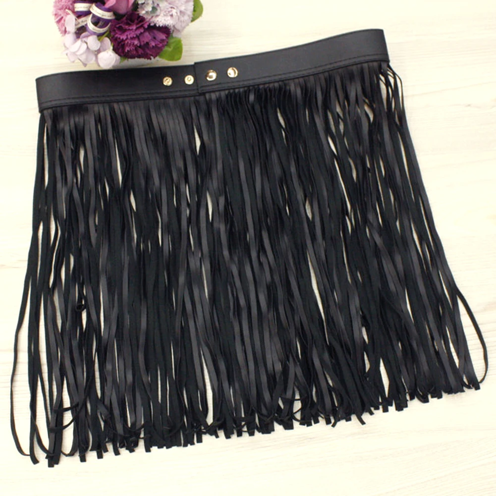 Для женщин бахрома пояс искусственный PU кисточкой Регулируемый все