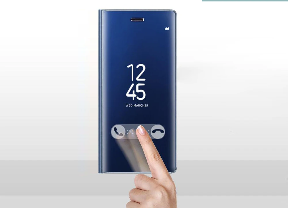 Зеркальный чехол для samsung Galaxy S8, откидная крышка, зеркальный смарт-чип внутри для samsung S8 Plus Note 8 S9 S9 plus, чехол для телефона