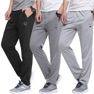 Брюки мужские спортивные Прямые с вышивкой, воздухопроницаемые облегающие хлопковые штаны с эластичным поясом, повседневные джоггеры, на лето