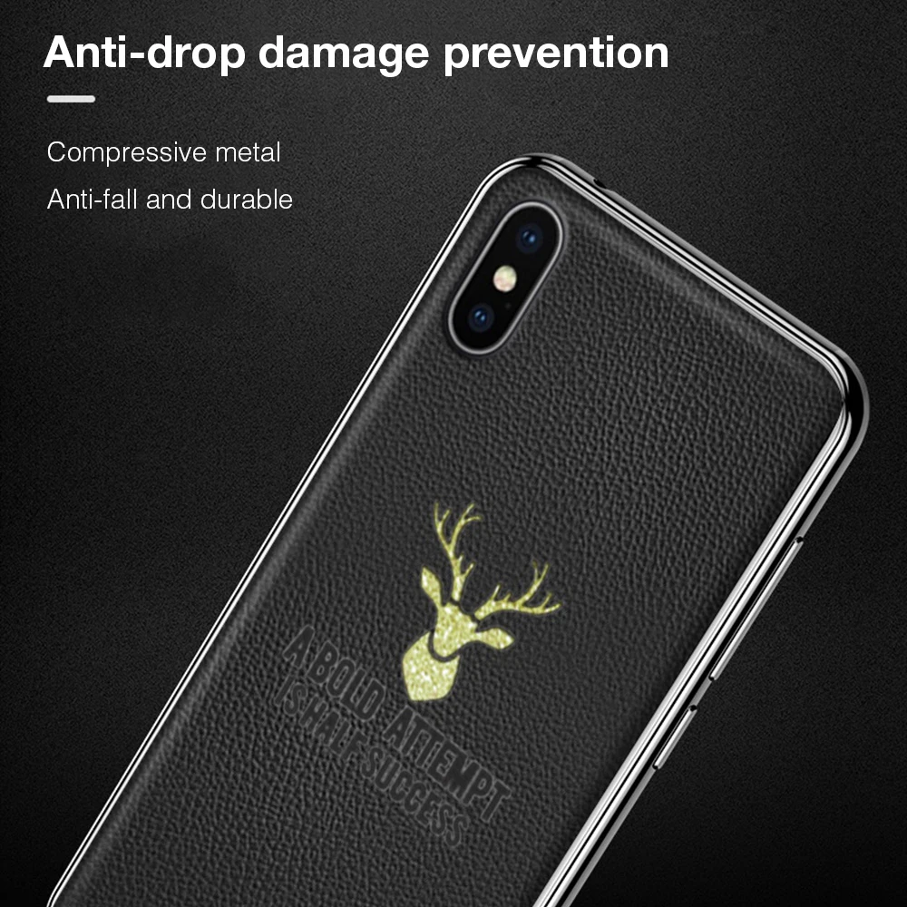 Heyytle кожаный чехол для iPhone X XR XS Max 8 7 6 6s plus с золотым оленем ультра тонкий мягкий PU