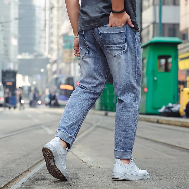 Плюс Размеры S-6XL джинсы для Для мужчин Slim Fit Брюки классические мужские джинсовые