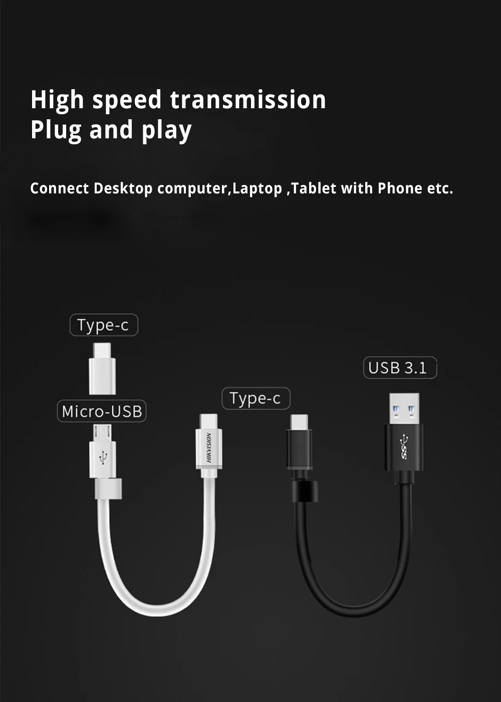 HIKVISION внешний SSD USB 3,1 type C 120 ГБ 480 ГБ 240 ГБ T100N матовый металлический USB 3,0 для телефона ноутбука рабочего стола