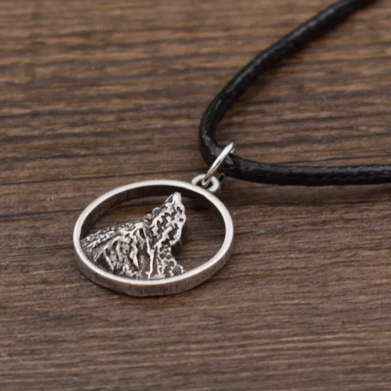 SanLan Nature Mountain Camping Round Charms Pendant Leather Cord Necklace Climber Club Gift Jewelry | Украшения и аксессуары