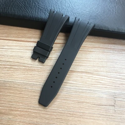 26mm pure Black 26 мм Высокое качество Камуфляж серый белый черный синий коричневый зеленый силиконовый резиновый ремешок для часов застежка для AP Королевский дубовый браслет - Цвет ремешка: 26mm pure Black