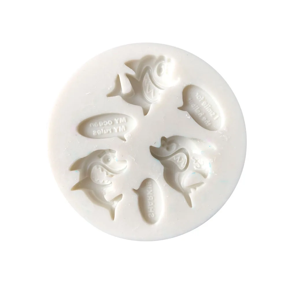 Aouke Shark Fondant Cupcake Decorating Molds Cake Silicone Mold Sugarpaste Candy Chocolate Gumpaste Clay Mould J171 | Дом и сад