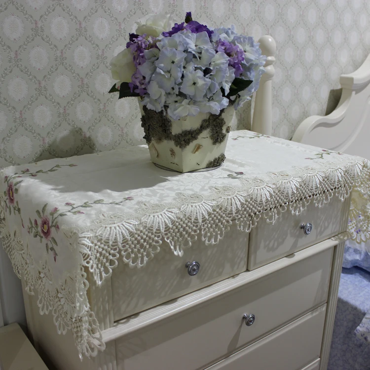 Элегантная атласная Скатерть vezon с вышивкой крестиком кружевная скатерть