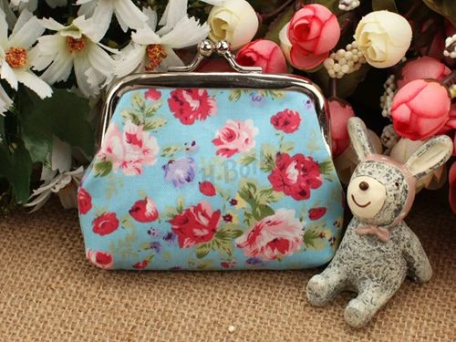 Малый роуз печатной девушка кошелек Женщины нулевой бумажник Кошелек Леди мешок