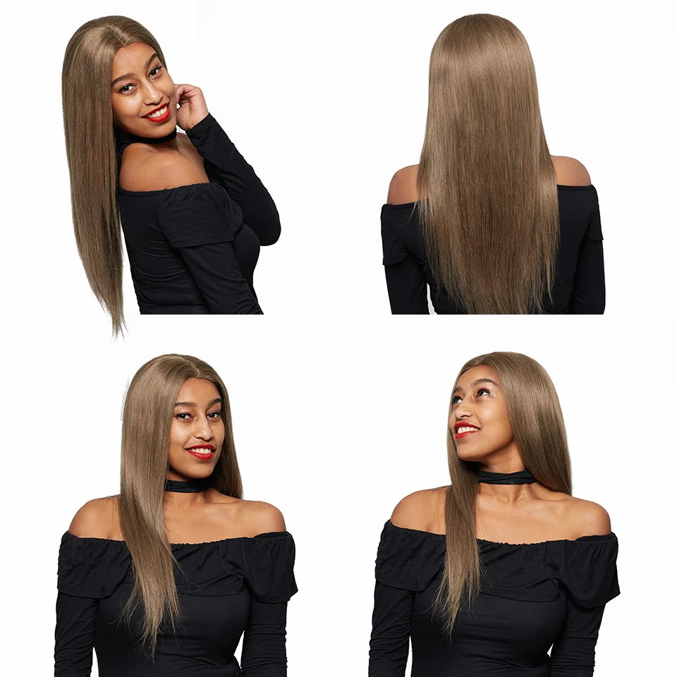 Remy Blue 4*4 парик на шнурке светло-коричневый 126 прямые волосы парики перуанские