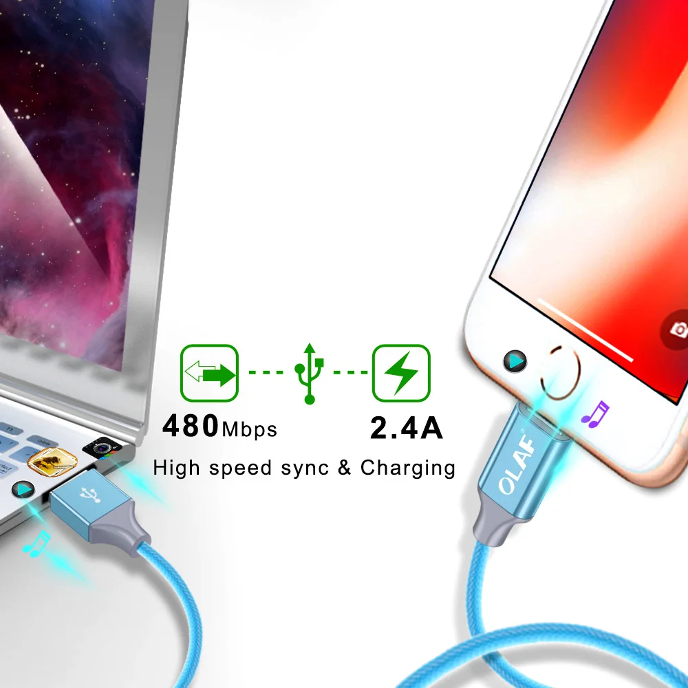 Кабель OLAF 2.4A usb type C 1 м 2 м 3 м для huawei P20 Lite samsung S9 Xiao mi Red mi Note 7 mi 9 Oneplus 6t кабель USB C для быстрой зарядки