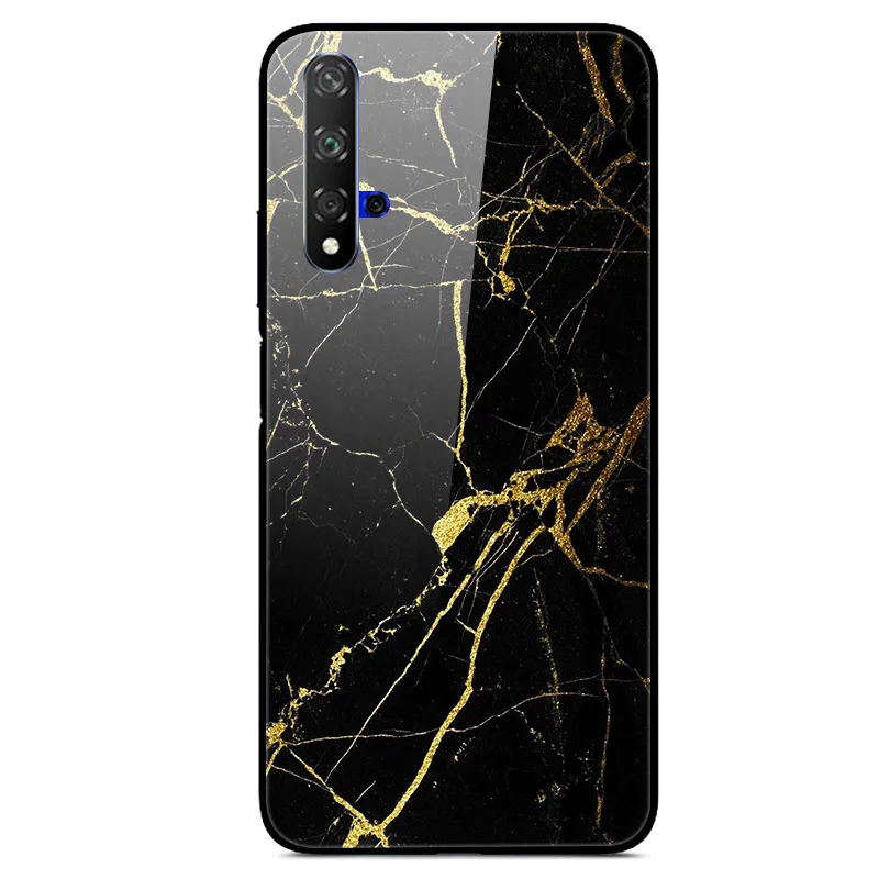 Серый Чехол для huawei Honor 20, Жесткий Чехол из закаленного стекла с принтом, чехол для huawei Honor 20 Pro Lite Honor20 YAL-L21Cover Fundas - Цвет: Серый