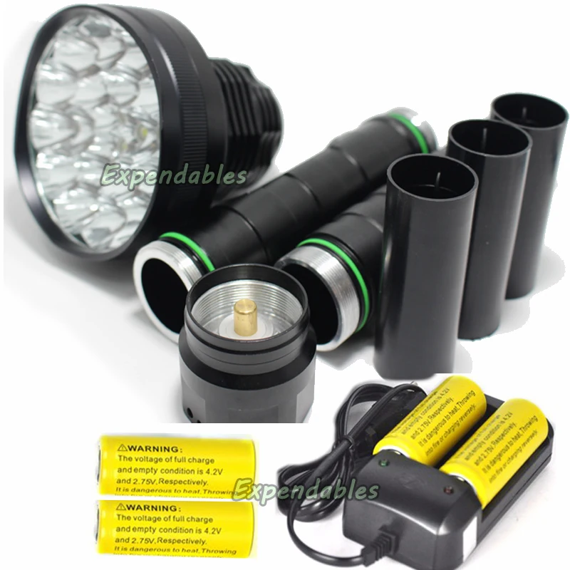 24 * XML T6 LED 8000 люмен 18650 26650 разведочный фонарь тактический Самозащита для кемпинга