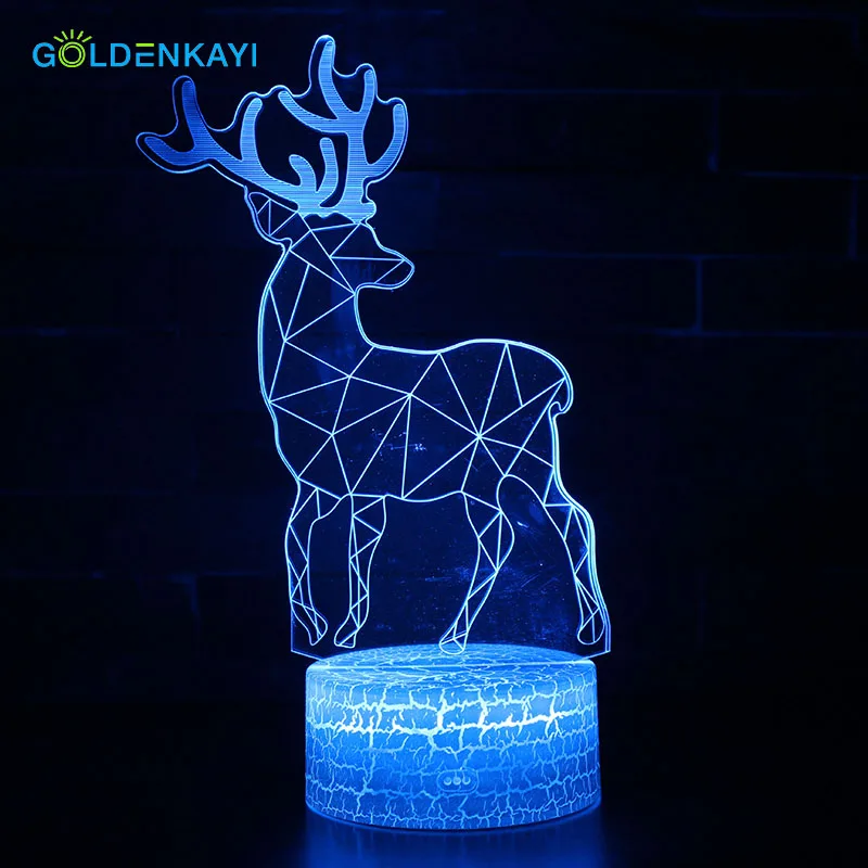 GOLDENKAYI 3D LED Оригинальное ночное освещение атмосфера визуальная лампа сенсорный