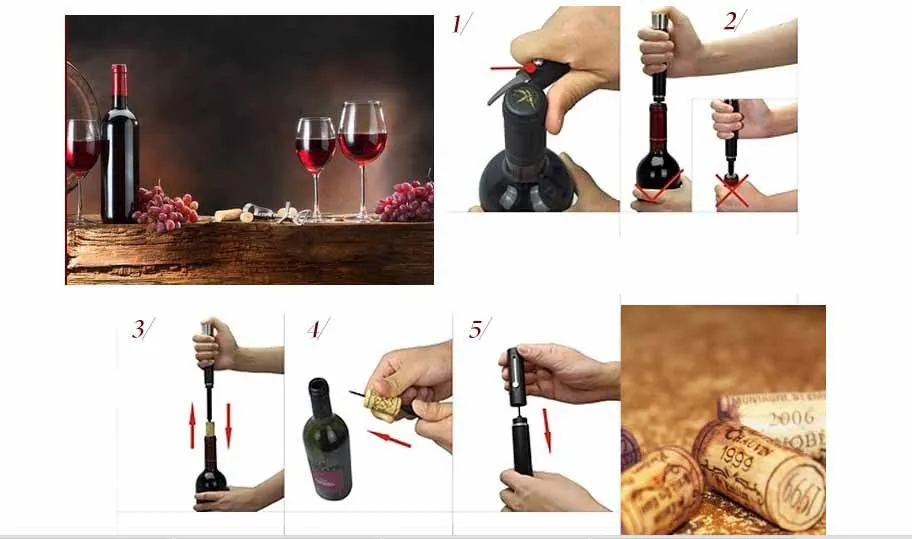 BigBing Fashion Leather box of red wine gift set three sets pressure opener bottle stopper cs080 |