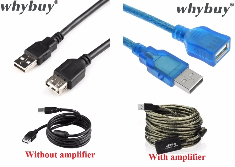 1 м/3 м/5 м/10 м/20 м USB 2 0 кабель удлинитель с усилителем Удлиненный для передачи