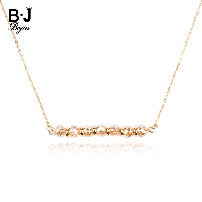 BOJIU регулируемые ограненные хрустальные бусины подвеска ожерелья для женщин