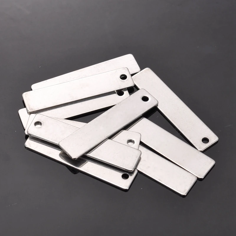 Ласперальные пустые штамповочные бирки серебристого цвета 10 шт. прямоугольные