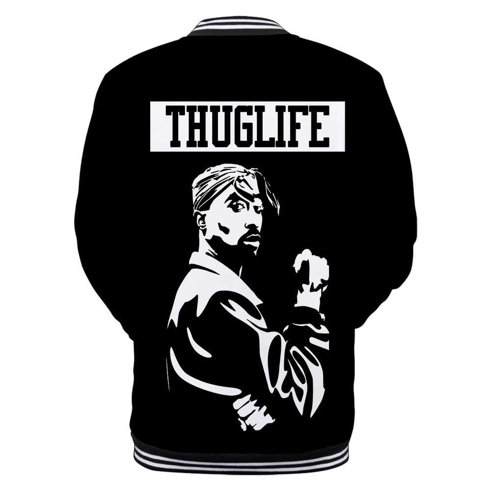 2Pac крутая мужская бейсбольная куртка Весенняя мода тонкий 3D принт с длинным рукавом Бомбер куртка Jaquetas мужские брендовые университетские куртки